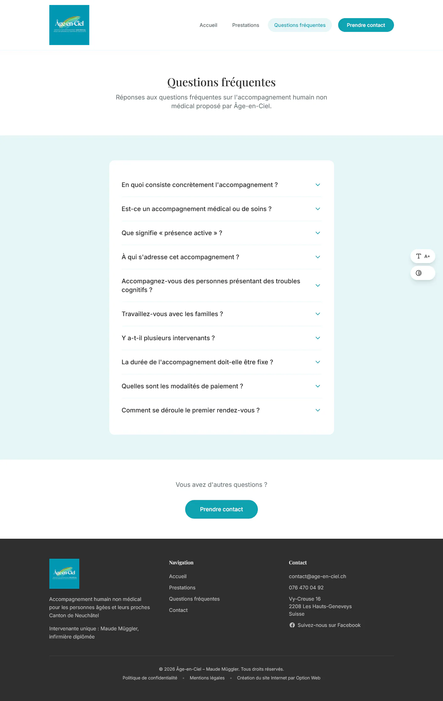 Questions fréquentes sur l’accompagnement des seniors proposé par Âge-en-Ciel.