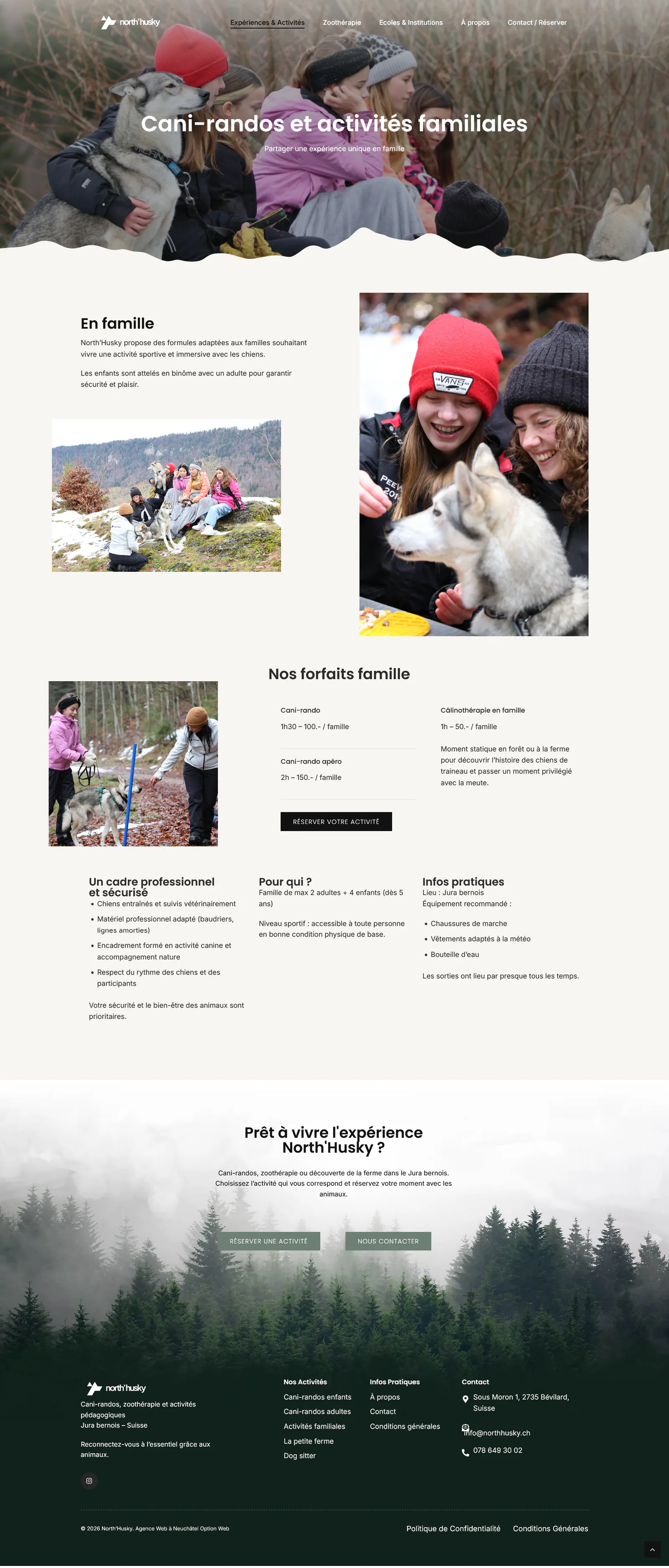 Présentation des cani-randos et activités familiales de North’Husky.